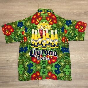 Corona Green Floral Casual Button Down Shirt